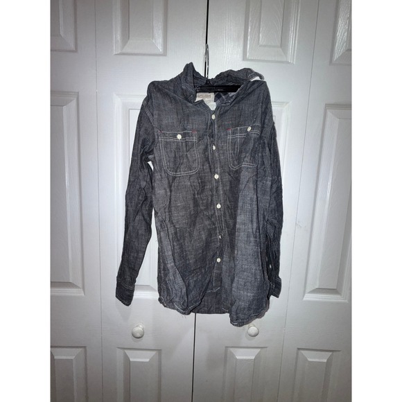 Hudson Barrow NYC Mens Medium Blue Long Sleeve Button Down Shirt - Picture 1 of 3